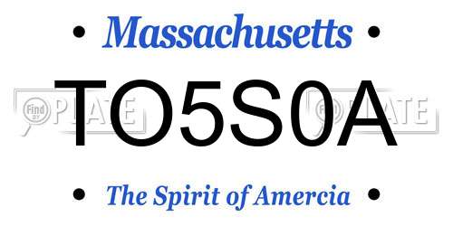 TO5S0A Massachusetts License Plate
