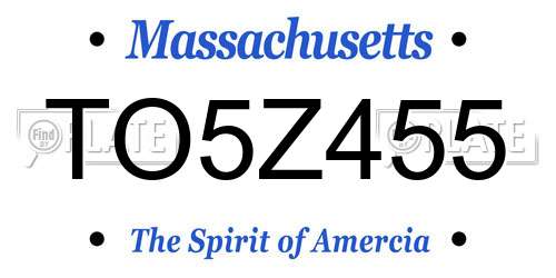 TO5Z455 Massachusetts License Plate