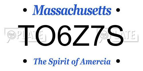 TO6Z7S Massachusetts License Plate