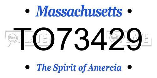 TO73429 Massachusetts License Plate