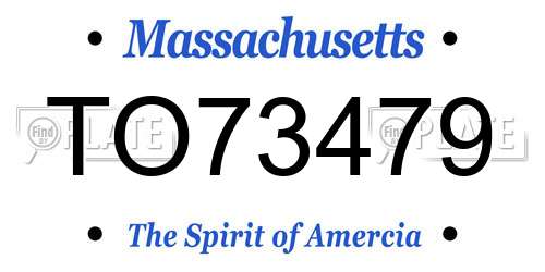 TO73479 Massachusetts License Plate