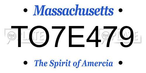 TO7E479 Massachusetts License Plate