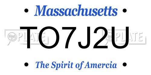 TO7J2U Massachusetts License Plate
