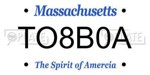 TO8B0A Massachusetts License Plate