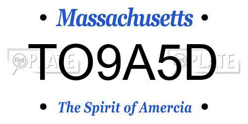 TO9A5D Massachusetts License Plate