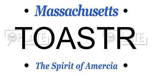 TOASTR Massachusetts License Plate