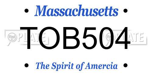 TOB504 Massachusetts License Plate