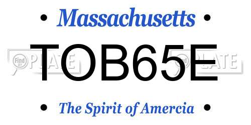 TOB65E Massachusetts License Plate