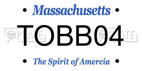 TOBB04 Massachusetts License Plate