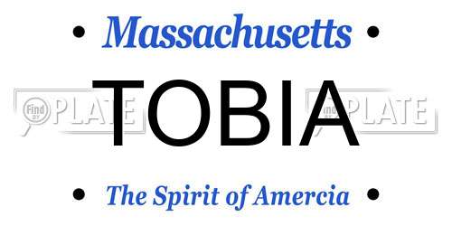 TOBIA Massachusetts License Plate