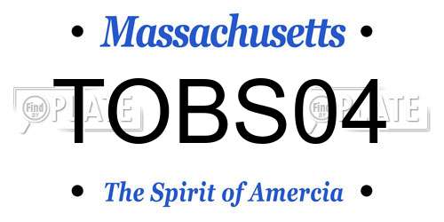 TOBS04 Massachusetts License Plate
