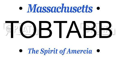 TOBTABB Massachusetts License Plate