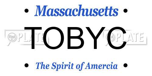 TOBYC Massachusetts License Plate