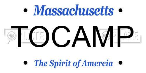 TOCAMP Massachusetts License Plate