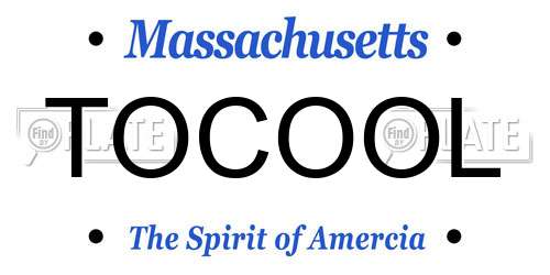 TOCOOL Massachusetts License Plate