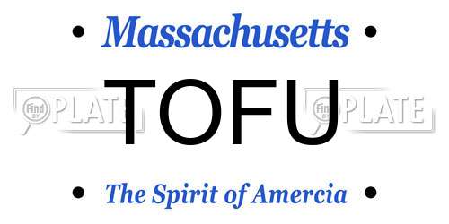TOFU Massachusetts License Plate