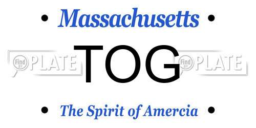 TOG Massachusetts License Plate