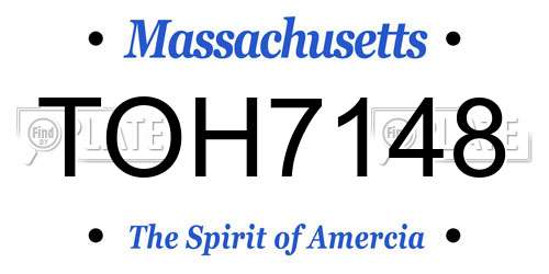 TOH7148 Massachusetts License Plate