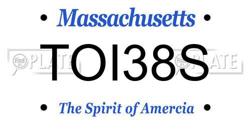 TOI38S Massachusetts License Plate