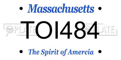 TOI484 Massachusetts License Plate