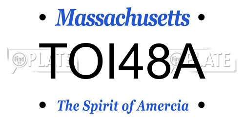 TOI48A Massachusetts License Plate
