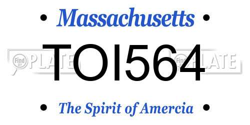 TOI564 Massachusetts License Plate
