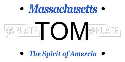 TOM Massachusetts License Plate