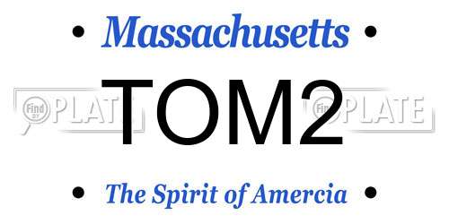 TOM2 Massachusetts License Plate