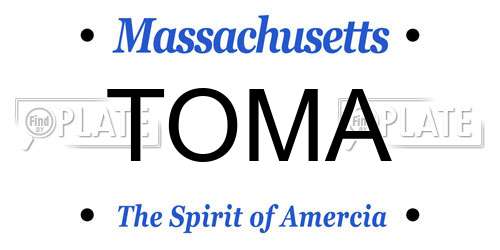 TOMA Massachusetts License Plate