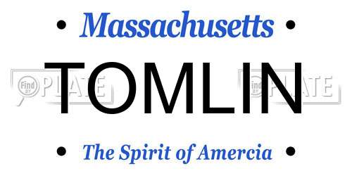 TOMLIN Massachusetts License Plate