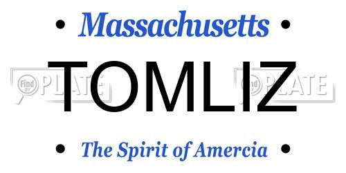 TOMLIZ Massachusetts License Plate