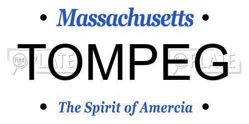 TOMPEG Massachusetts License Plate