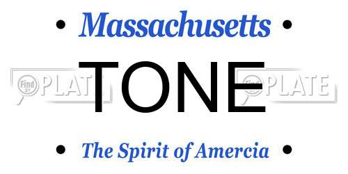TONE Massachusetts License Plate