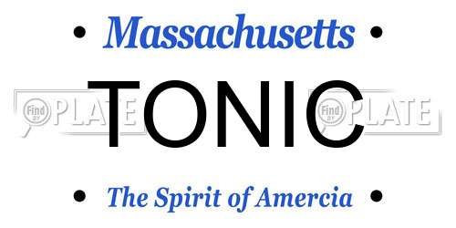 TONIC Massachusetts License Plate