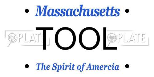 TOOL Massachusetts License Plate