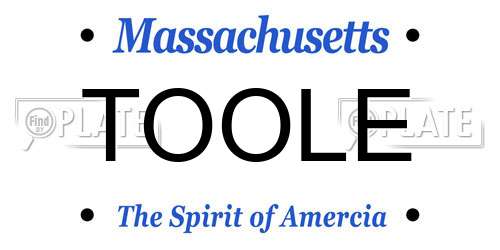 TOOLE Massachusetts License Plate