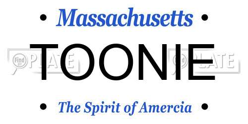 TOONIE Massachusetts License Plate