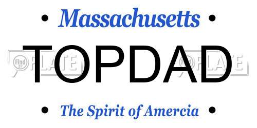 TOPDAD Massachusetts License Plate