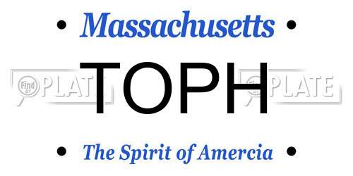 TOPH Massachusetts License Plate