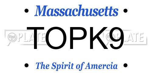 TOPK9 Massachusetts License Plate