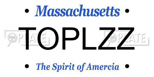 TOPLZZ Massachusetts License Plate