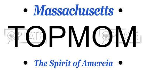 TOPMOM Massachusetts License Plate