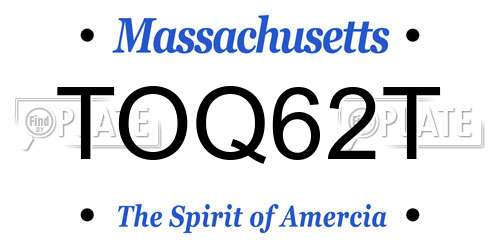 TOQ62T Massachusetts License Plate