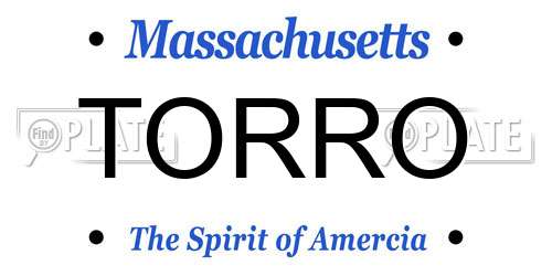 TORRO Massachusetts License Plate