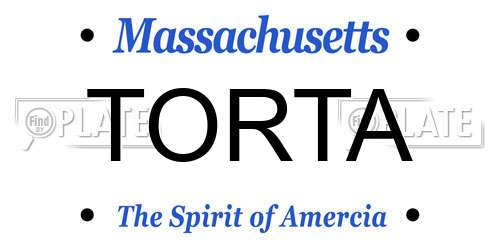 TORTA Massachusetts License Plate