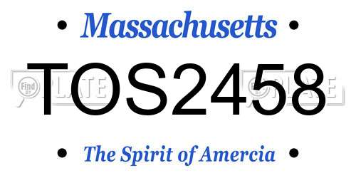 TOS2458 Massachusetts License Plate