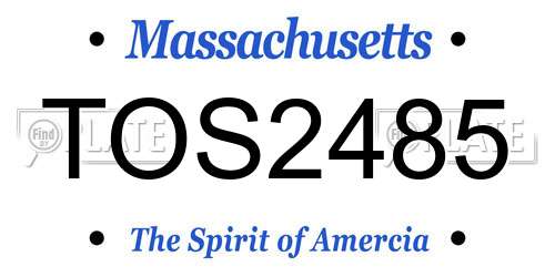 TOS2485 Massachusetts License Plate