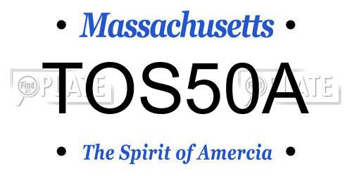 TOS50A Massachusetts License Plate