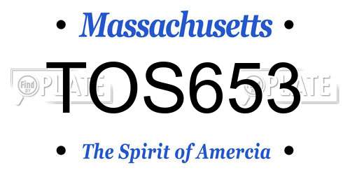 TOS653 Massachusetts License Plate