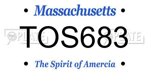 TOS683 Massachusetts License Plate